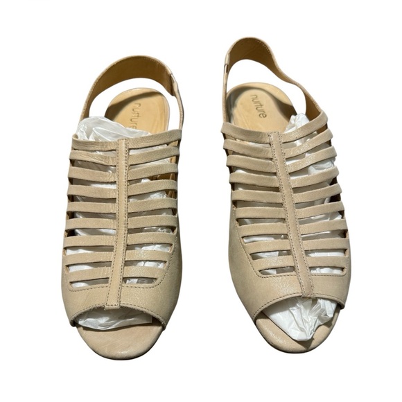 Nurture by Lamaze Shoes - Nurture Beige Slingback Sandals Size 9M Comfort Heels Peep Toe Shoes